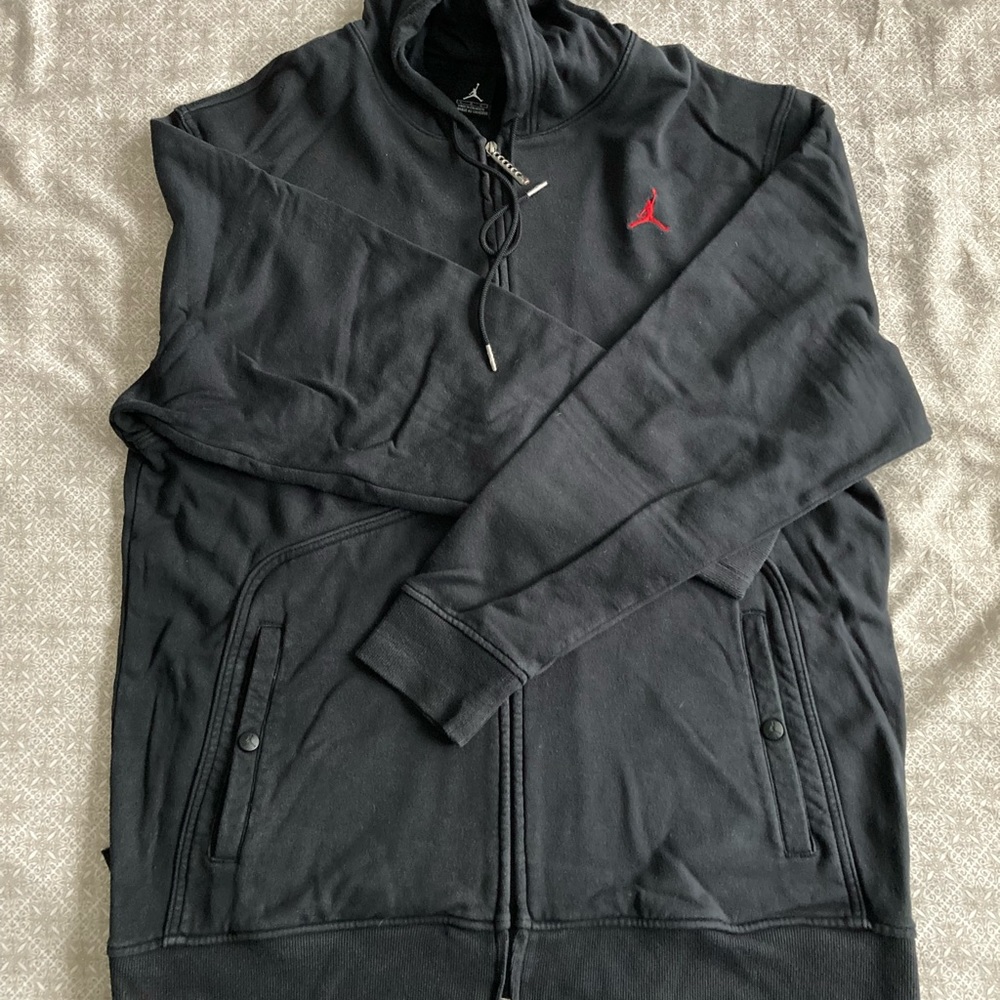 EUC black Air Jordan hoodie, size L.